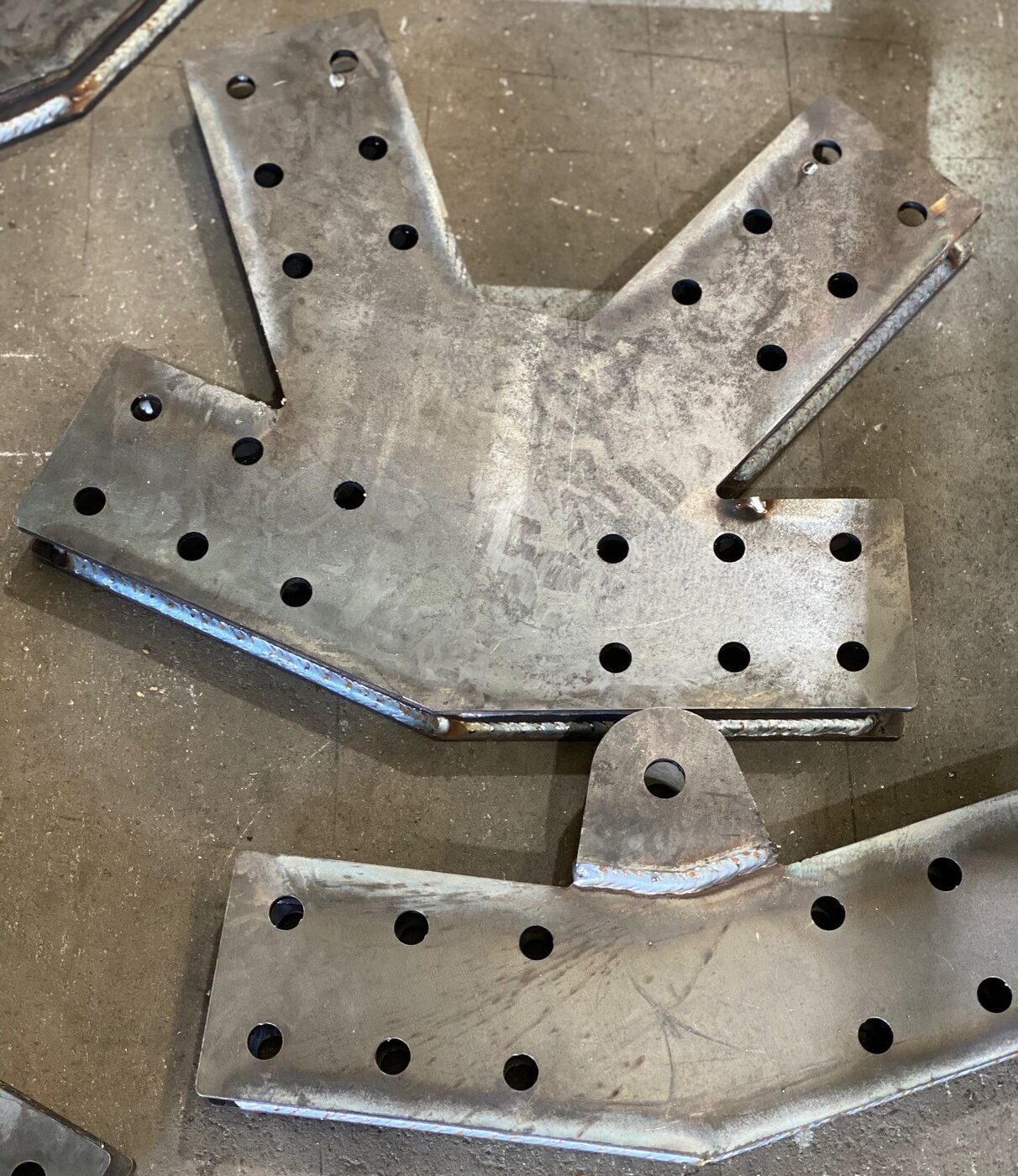Fabricated steelwork on the factory floor